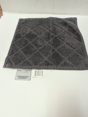 Enchante House Turkish Cotton Gracious Washcloth 12" x 12" Anthracite hand towel